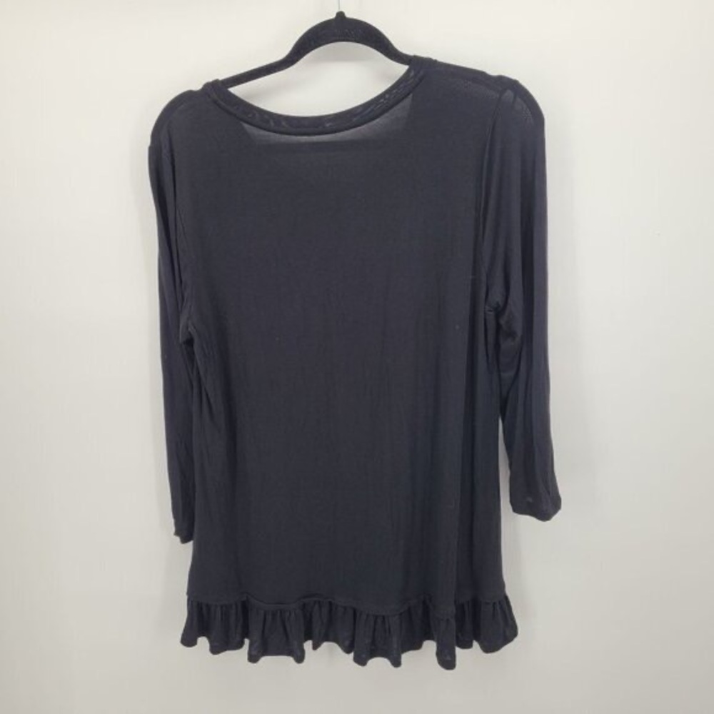 Elegant Black Ruffle Hem Top